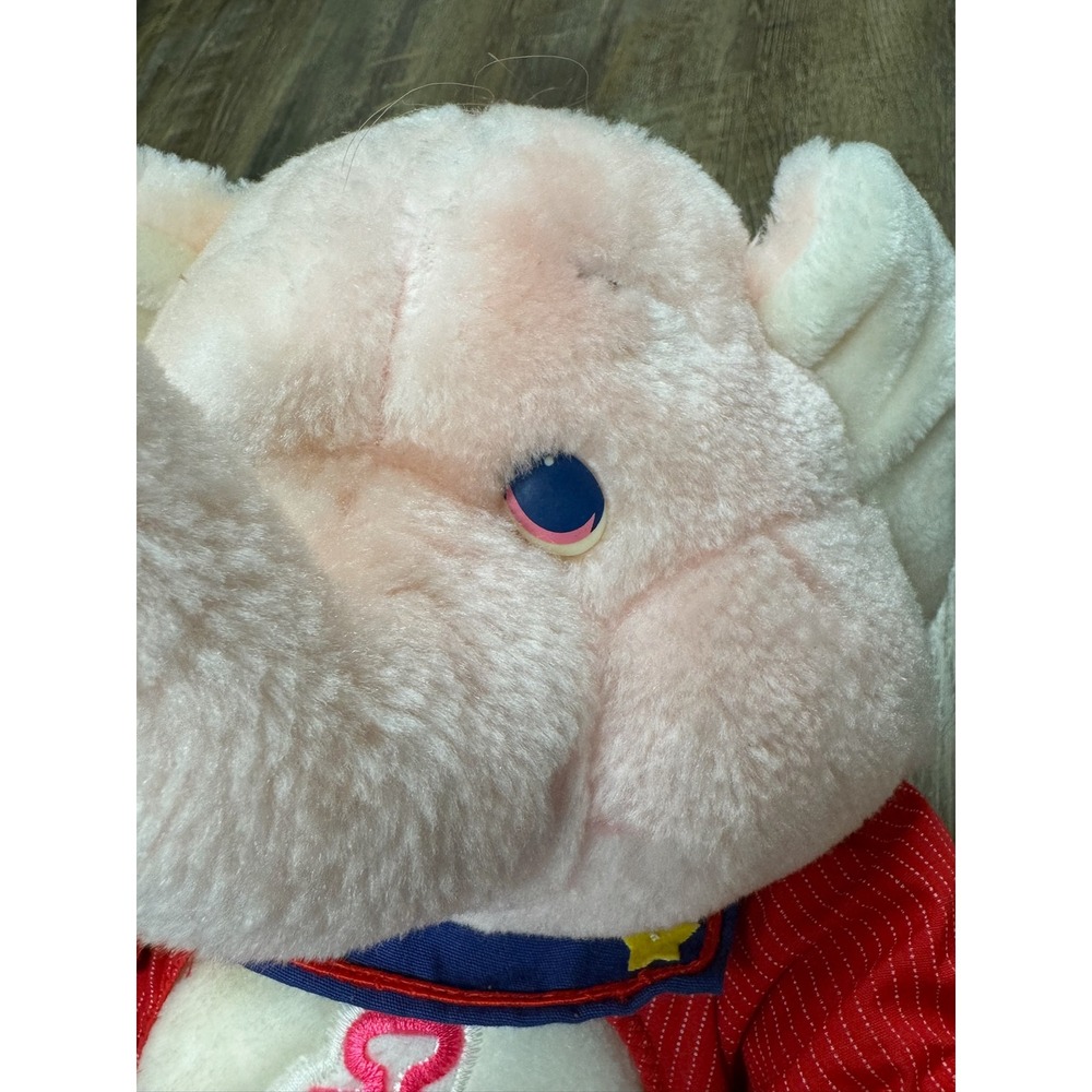 Vintage 1984 Kenner Care Bears Cousins Lotsa Heart Elephant Plush Pink 13" Tag - Picture 9 of 12